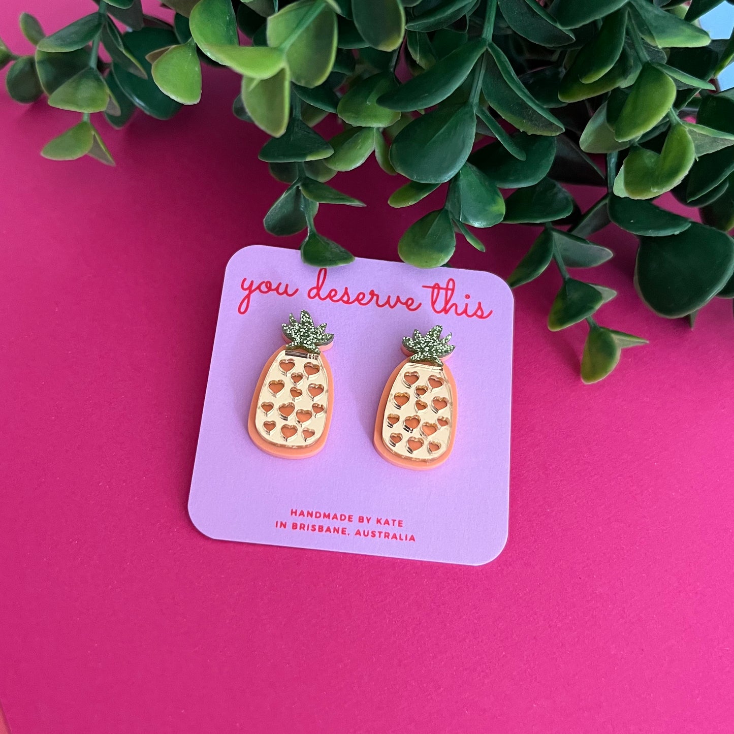 'Tropical Love Pineapple' Studs