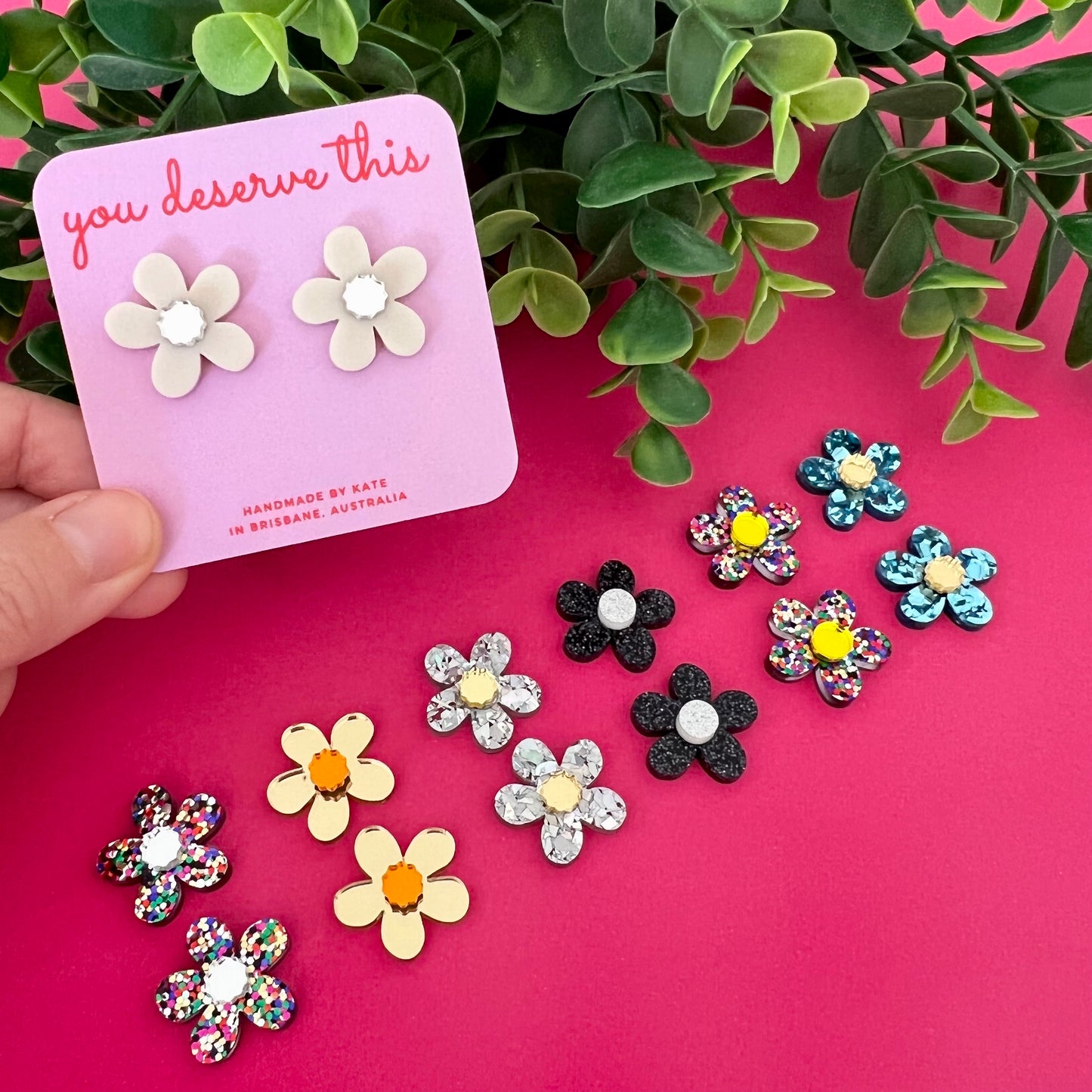 'Fabulous Flower' Studs (choose colour)