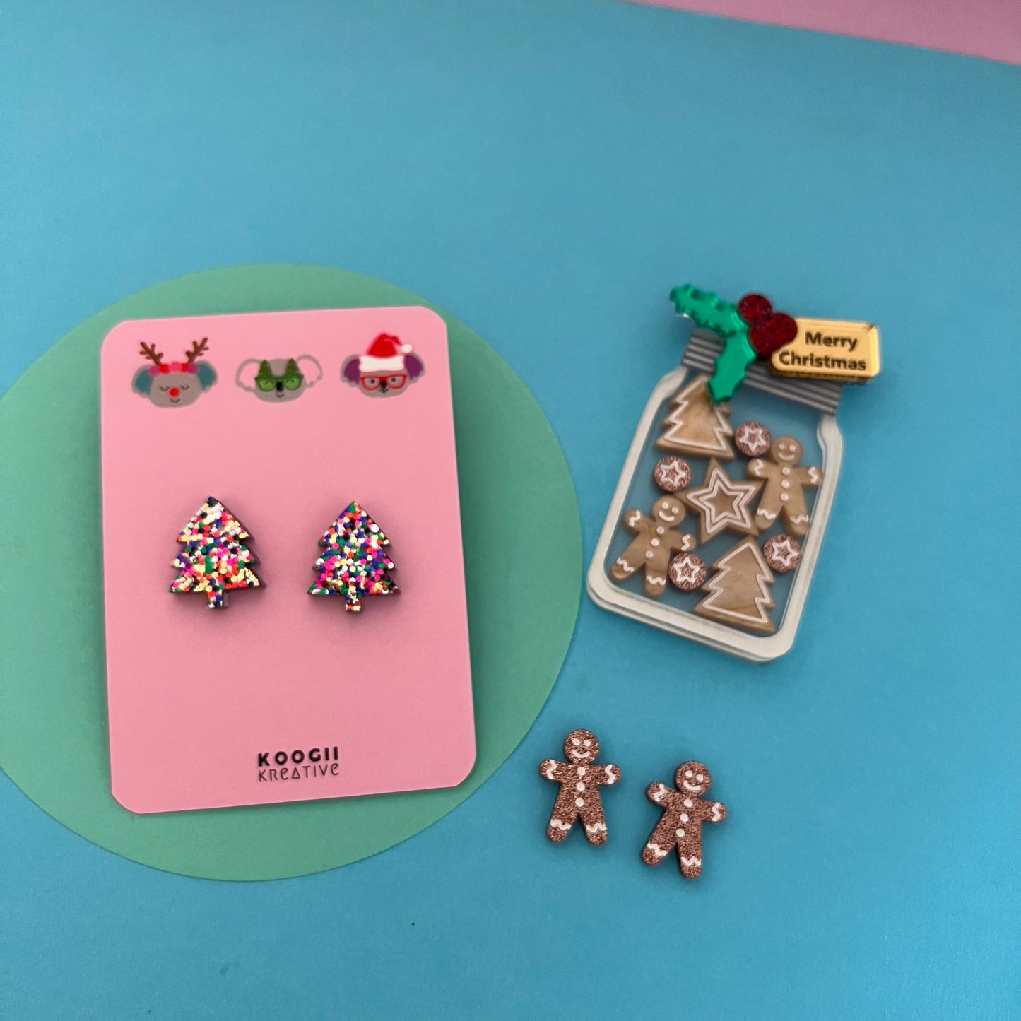 'Christmas Tree’ Studs (Party Party Glitter)