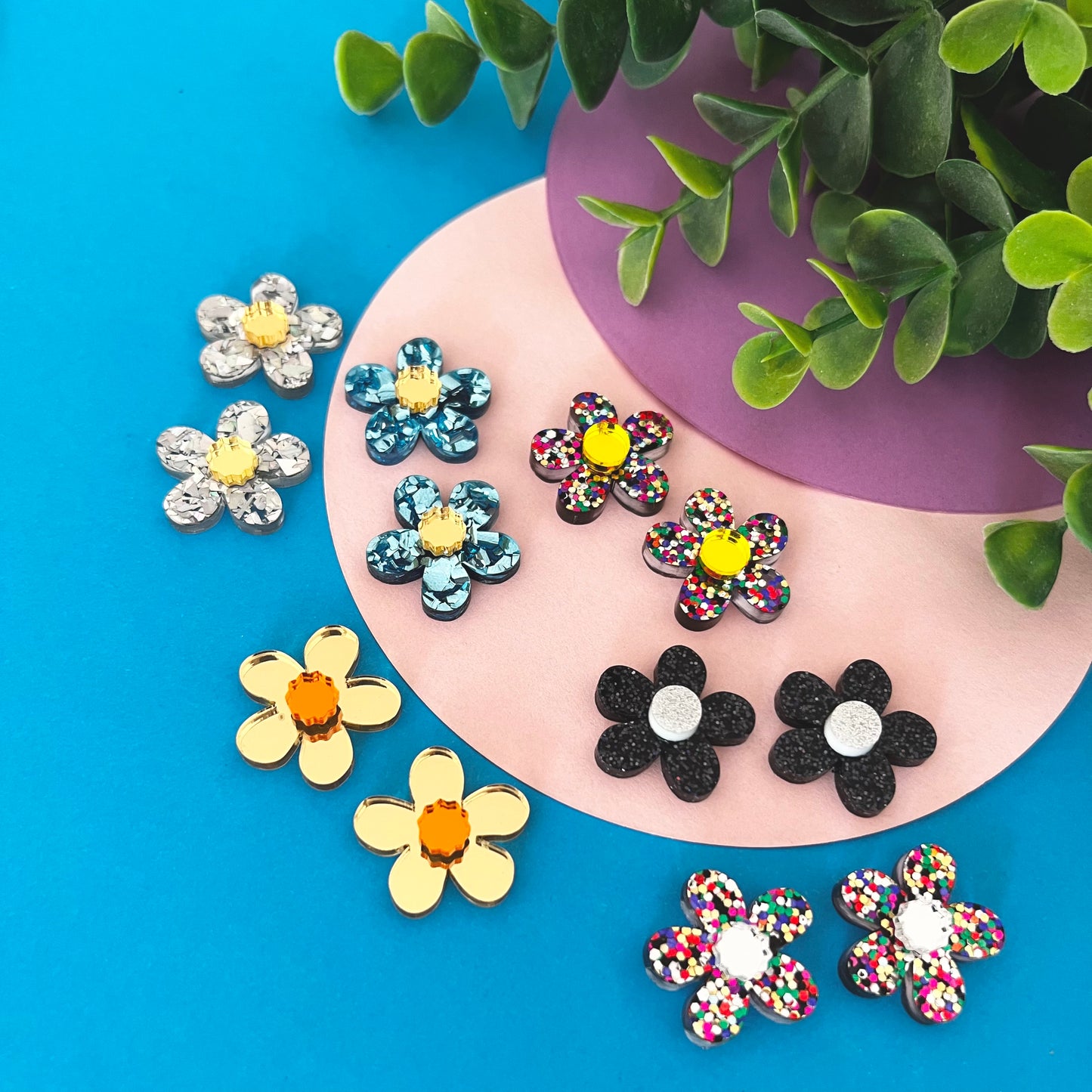 'Fabulous Flower' Studs (choose colour)